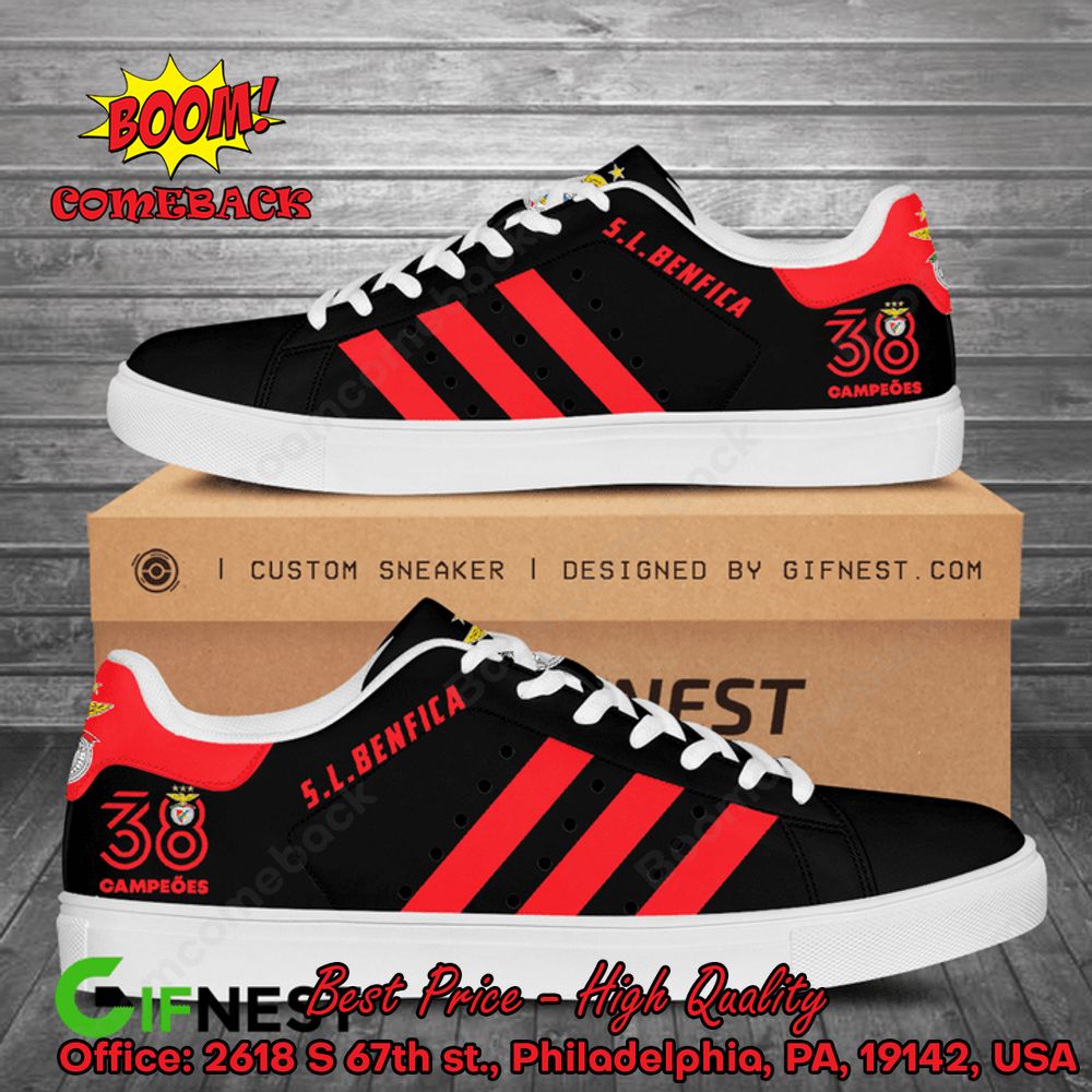 S.L Benfica Campeos Black Adidas Stan Smith Shoes