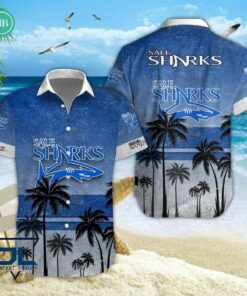 Sale Sharks Palm Tree Hawaiian Shirt