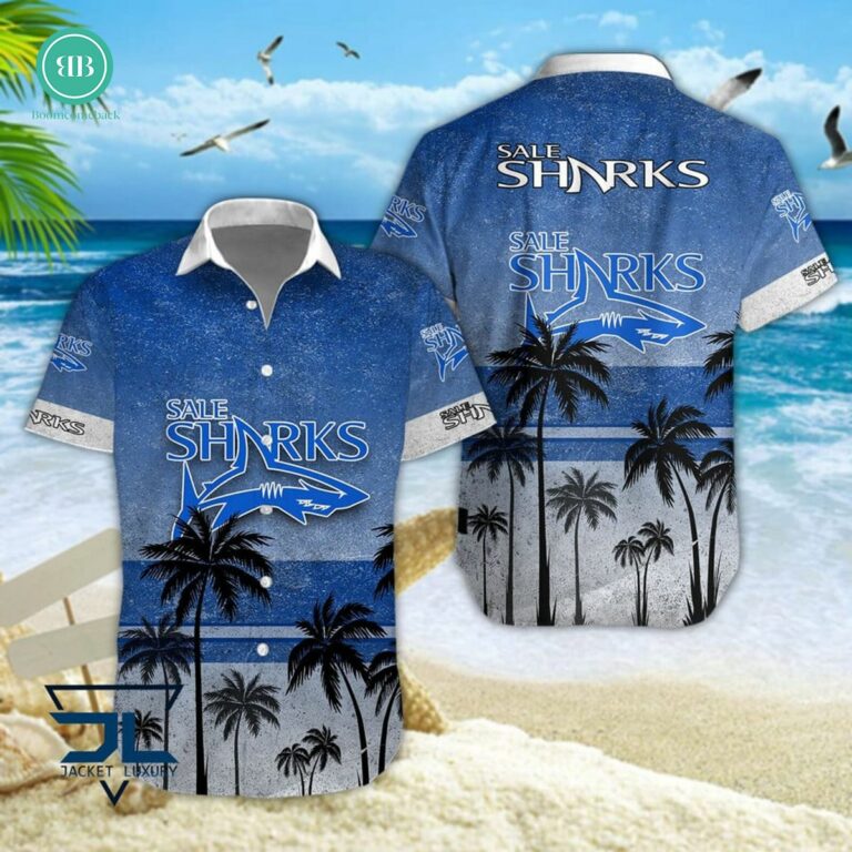 Sale Sharks Palm Tree Hawaiian Shirt