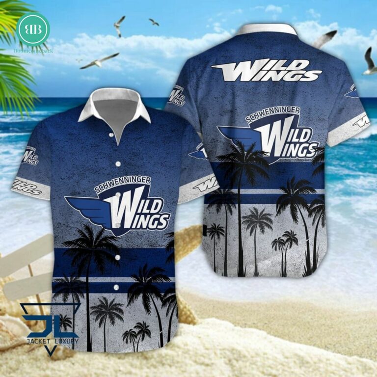 Schwenninger Wild Wings Palm Tree Hawaiian Shirt