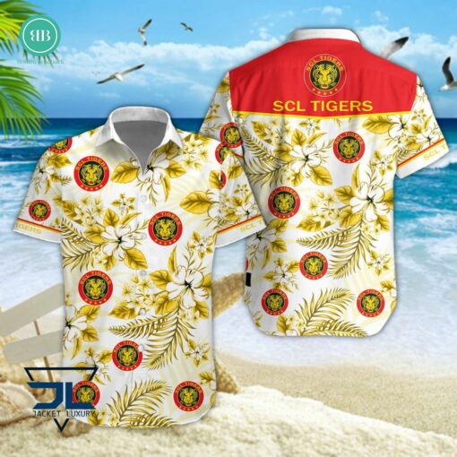 SCL Tigers Tropical Floral Hawaiian Shirt