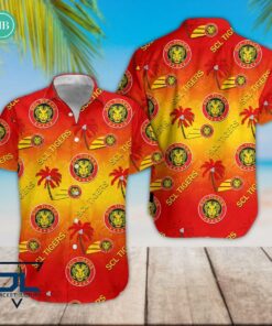 SCL Tigers Tropical Leaves Coconut Tree Hawaiian Shirt