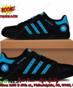 SSC Napoli Aqua Blue Stripes Style 4 Adidas Stan Smith Shoes
