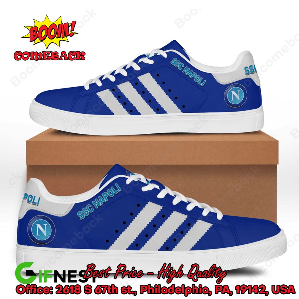 SSC Napoli White Stripes Style 3 Adidas Stan Smith Shoes