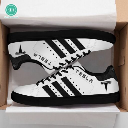 Tesla Black Stripes Style 2 Adidas Stan Smith Shoes