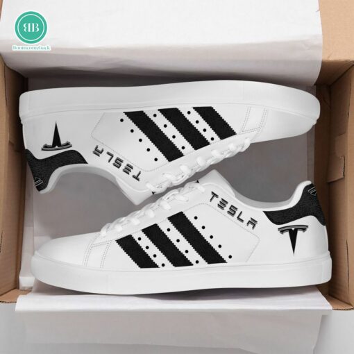 Tesla Black Stripes Style 2 Adidas Stan Smith Shoes