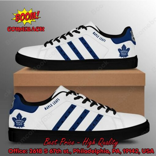 Toronto Maple Leafs Navy Stripes Adidas Stan Smith Shoes
