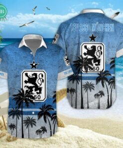 TSV 1860 Munich Palm Tree Hawaiian Shirt