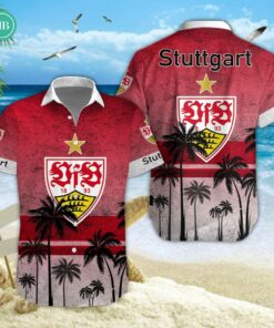 VfB Stuttgart Palm Tree Hawaiian Shirt