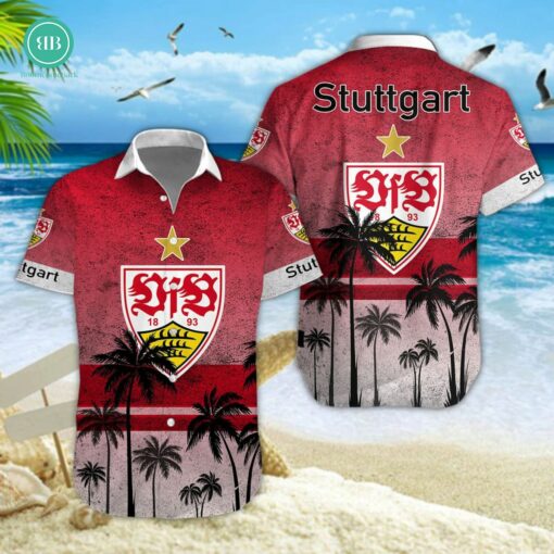VfB Stuttgart Palm Tree Hawaiian Shirt