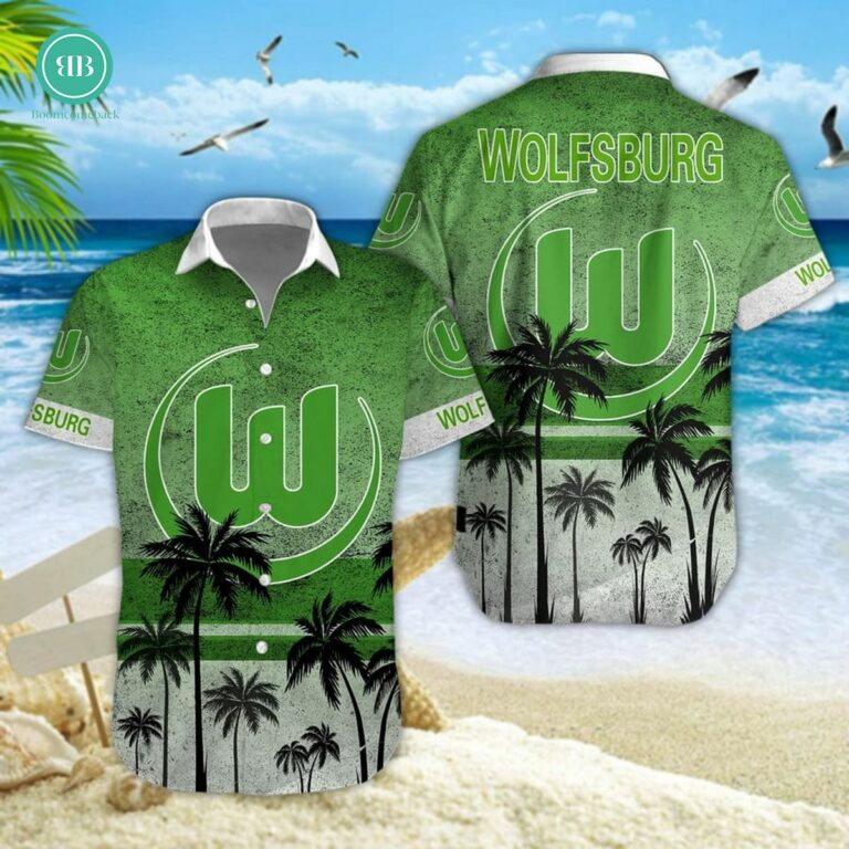VfL Wolfsburg Palm Tree Hawaiian Shirt
