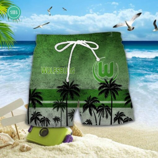 VfL Wolfsburg Palm Tree Hawaiian Shirt