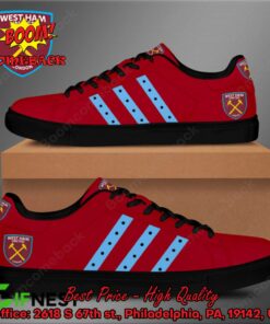 West Ham United FC Blue Stripes Adidas Stan Smith Shoes
