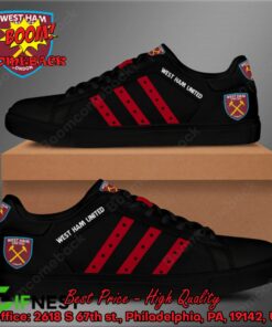 West Ham United FC Red Stripes Style 1 Adidas Stan Smith Shoes