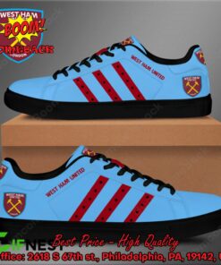 West Ham United FC Red Stripes Style 2 Adidas Stan Smith Shoes