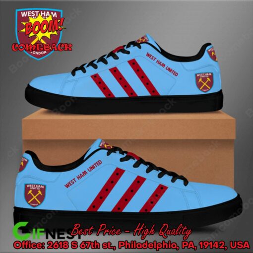 West Ham United FC Red Stripes Style 2 Adidas Stan Smith Shoes