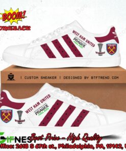 West Ham United FC UEFA Conference League Winners Red Stripes Adidas Stan Smith Shoes