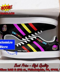 6ix9ine Pink Yellow Red Stripes Personalized Name Adidas Stan Smith Shoes