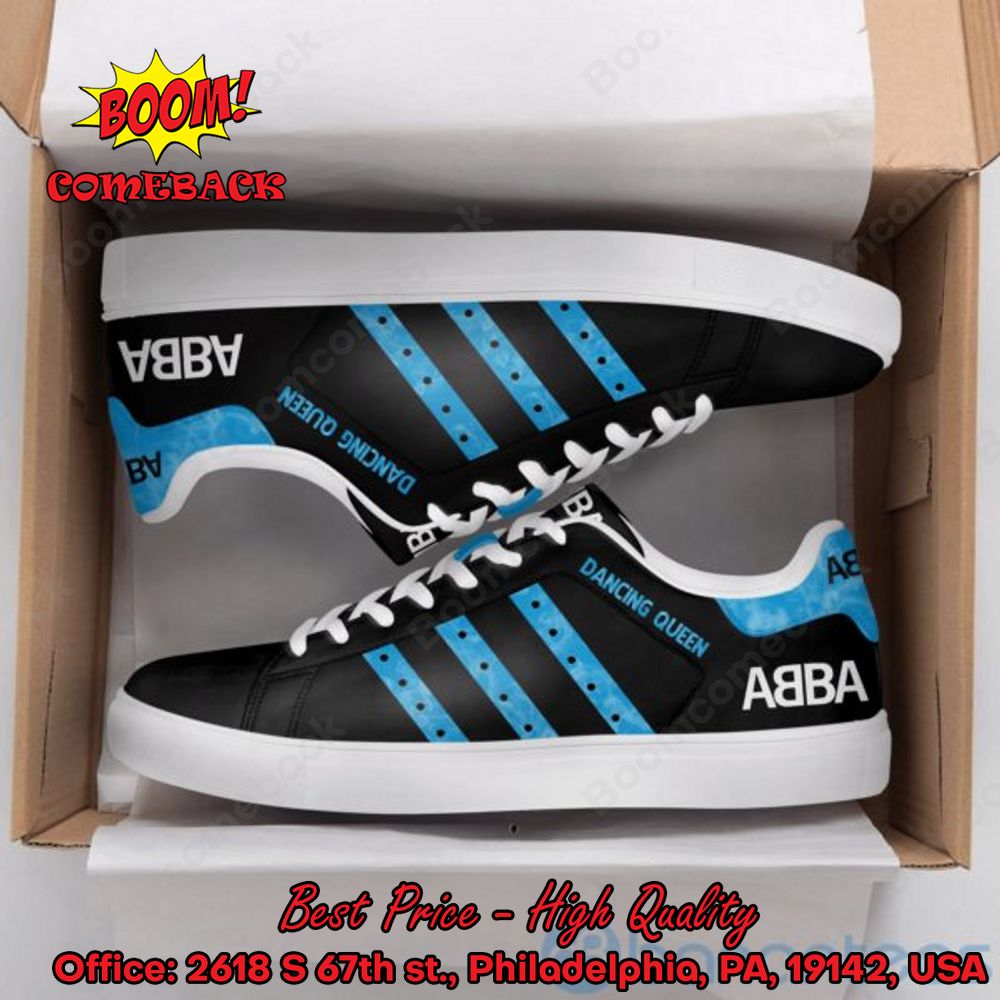 ABBA Dancing Queen Blue Stripes Style 1 Adidas Stan Smith Shoes