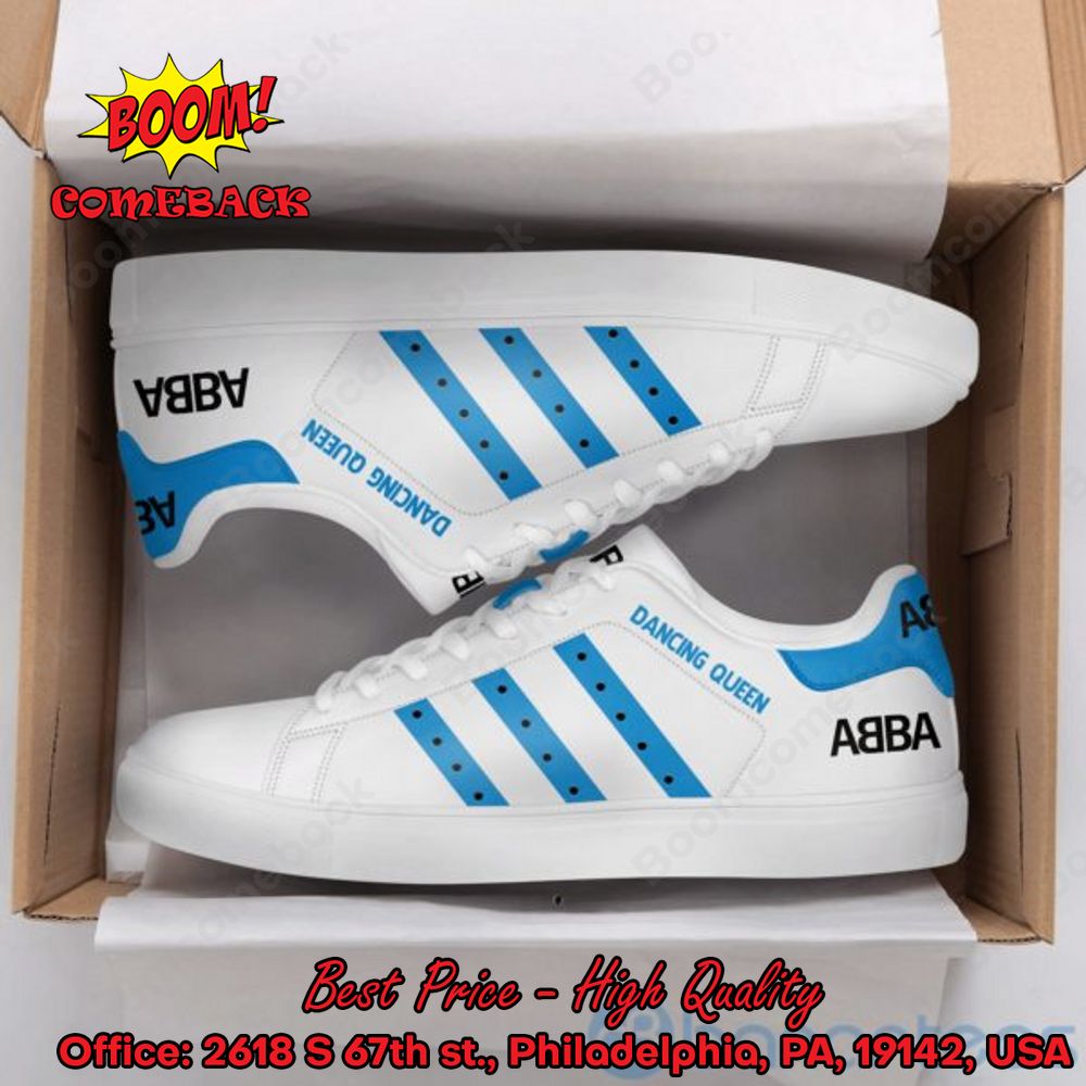 ABBA Dancing Queen Blue Stripes Style 2 Adidas Stan Smith Shoes