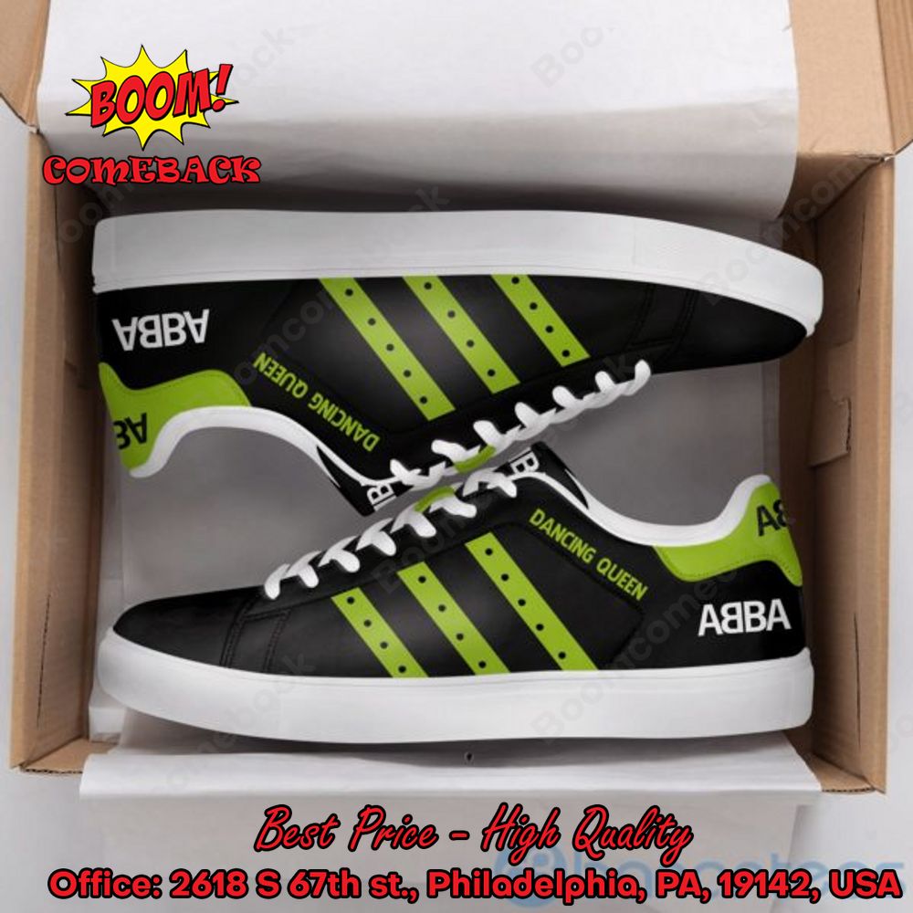 ABBA Dancing Queen Green Stripes Style 1 Adidas Stan Smith Shoes
