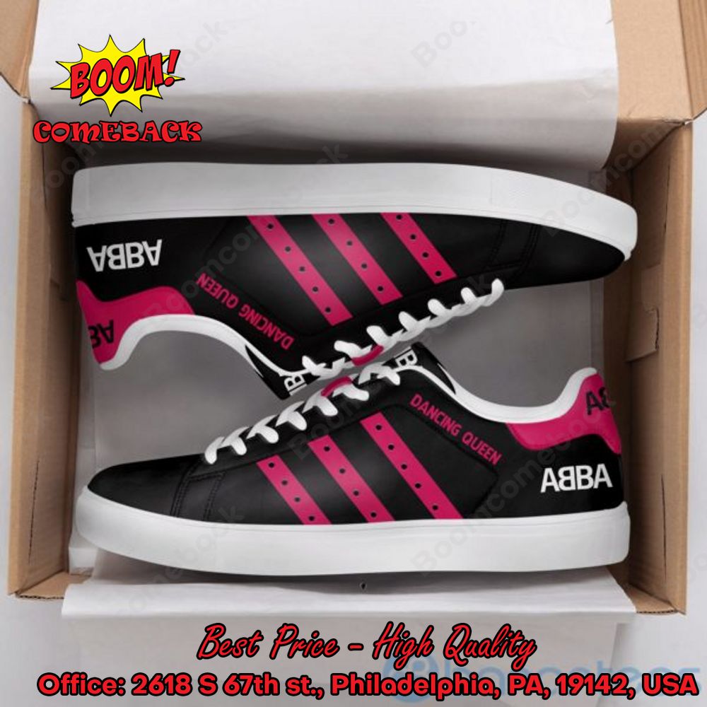 ABBA Dancing Queen Pink Stripes Style 2 Adidas Stan Smith Shoes