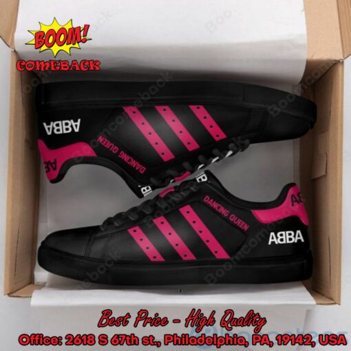 ABBA Dancing Queen Pink Stripes Style 2 Adidas Stan Smith Shoes