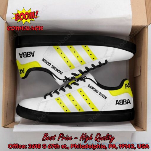 ABBA Dancing Queen Yellow Stripes Adidas Stan Smith Shoes