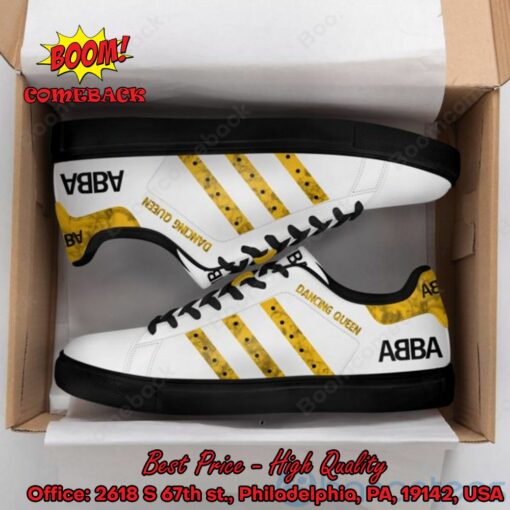 ABBA Dancing Queen Yellow Stripes Style 1 Adidas Stan Smith Shoes