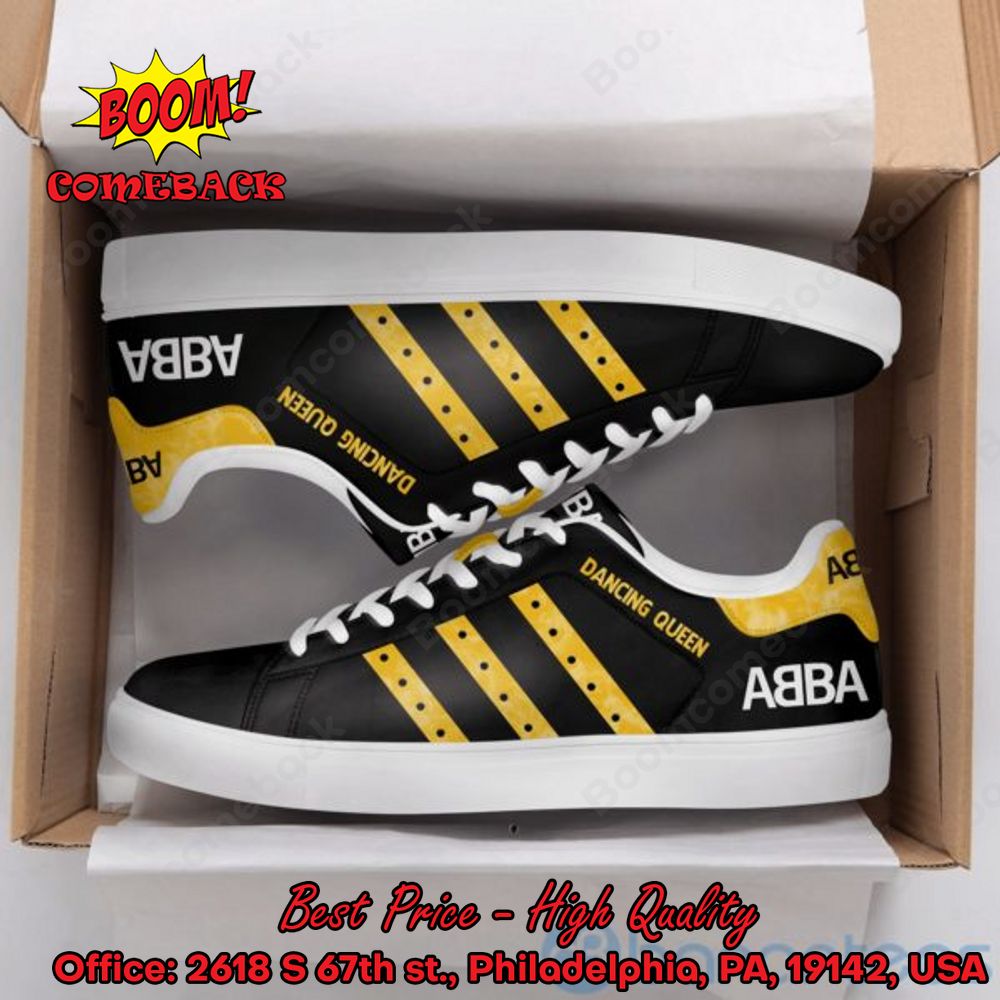 ABBA Dancing Queen Yellow Stripes Style 3 Adidas Stan Smith Shoes