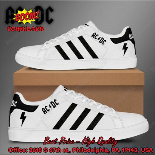 ACDC Black Stripes Style 1 Adidas Stan Smith Shoes