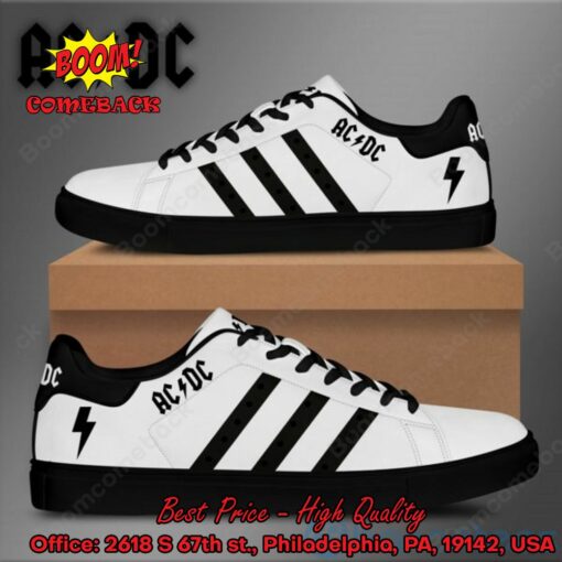 ACDC Black Stripes Style 1 Adidas Stan Smith Shoes