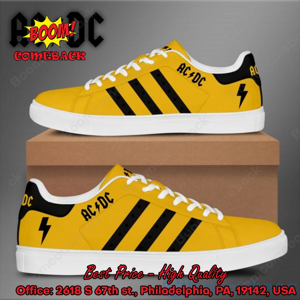 ACDC Black Stripes Style 2 Adidas Stan Smith Shoes