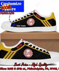 ACDC Black Yellow Personalized Name Adidas Stan Smith Shoes