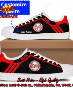 ACDC Personalized Name Black Red Adidas Stan Smith Shoes