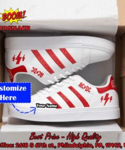 ACDC Red Stripes Personalized Name Style 3 Adidas Stan Smith Shoes