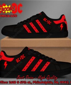 ACDC Red Stripes Style 2 Adidas Stan Smith Shoes