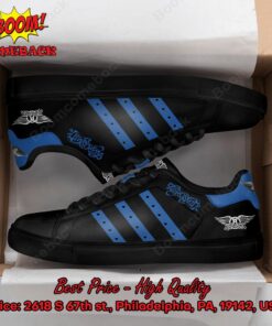 Aerosmith Blue Stripes Style 2 Adidas Stan Smith Shoes