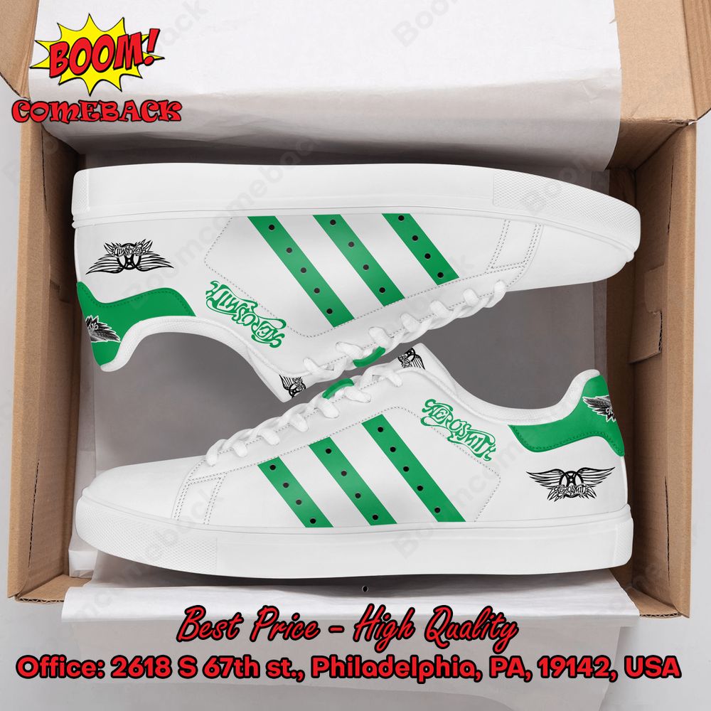 Aerosmith Green Stripes Adidas Stan Smith Shoes