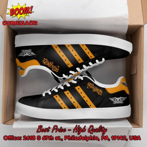 Aerosmith Orange Stripes Adidas Stan Smith Shoes