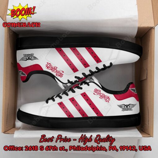 Aerosmith Red Stripes Style 1 Adidas Stan Smith Shoes