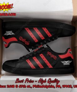 Aerosmith Red Stripes Style 3 Adidas Stan Smith Shoes