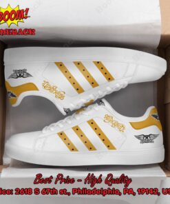 Aerosmith Yellow Stripes Style 1 Adidas Stan Smith Shoes