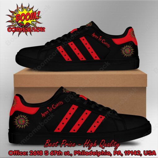 Alice In Chains Red Stripes Style 2 Adidas Stan Smith Shoes