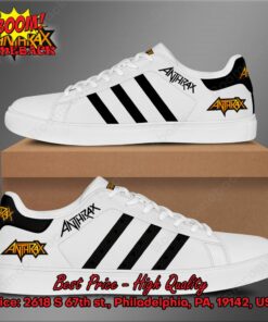 Anthrax Black Stripes Style 2 Adidas Stan Smith Shoes