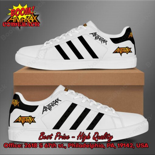 Anthrax Black Stripes Style 2 Adidas Stan Smith Shoes