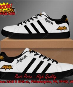 Anthrax Black Stripes Style 2 Adidas Stan Smith Shoes