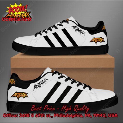 Anthrax Black Stripes Style 2 Adidas Stan Smith Shoes