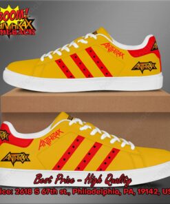 Anthrax Red Stripes Style 3 Adidas Stan Smith Shoes