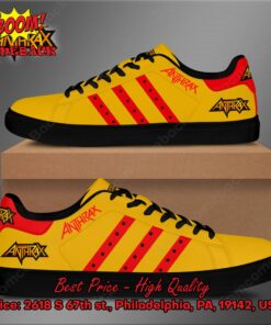 Anthrax Red Stripes Style 3 Adidas Stan Smith Shoes